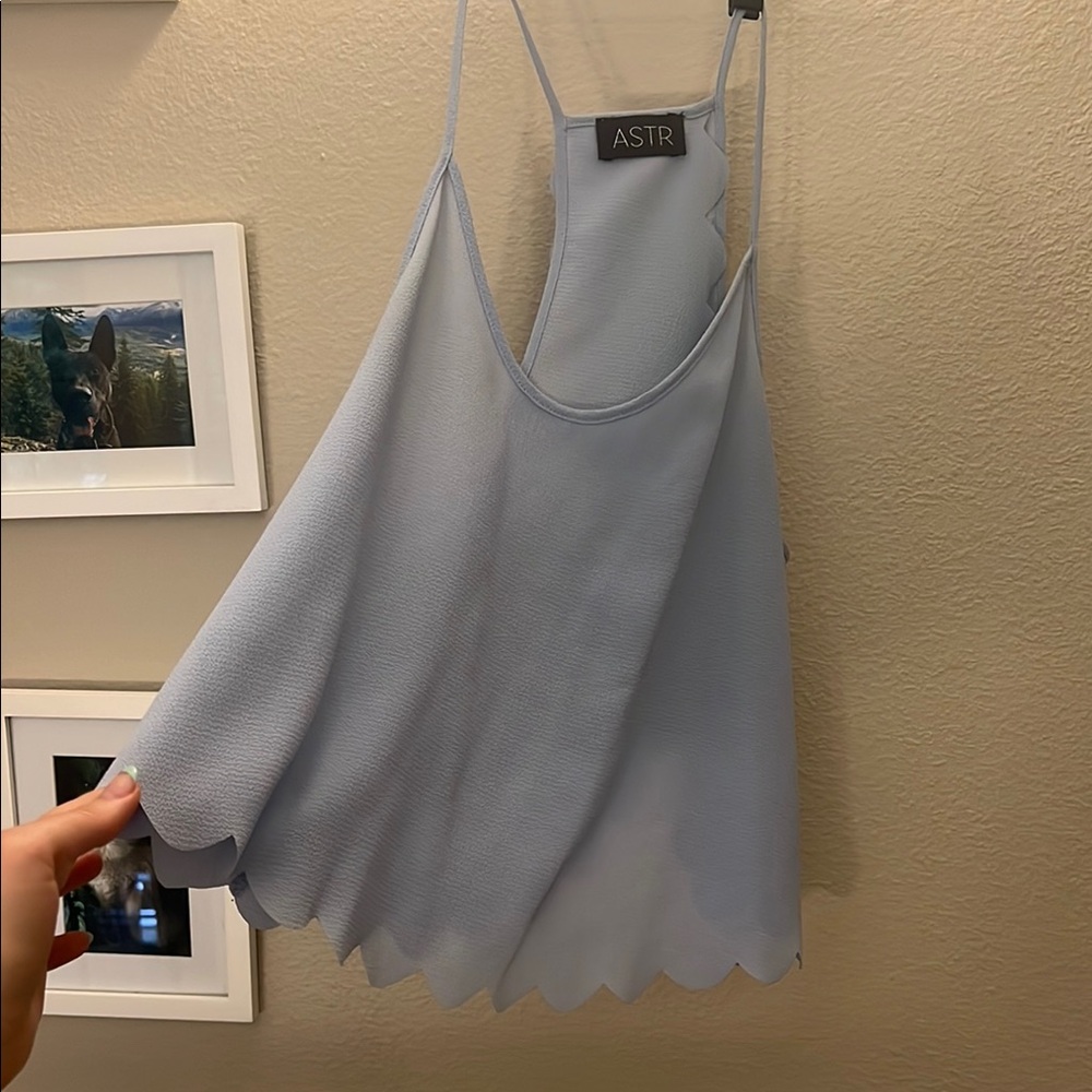 Astr Asymmetrical Blue Camisole